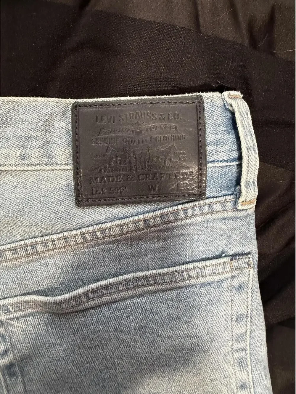 Levis Made & Crafted 501 Mens 30x32 Light Blue Distressed Jeans‎ Streetwear
